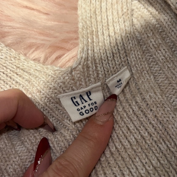Short sleeve GAP beige / off white cardigan size medium - Picture 3 of 4